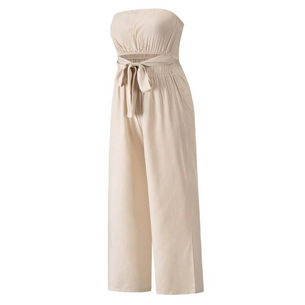 Strapless Tie Jumpsuit - DippedShop Wholesale - #6675