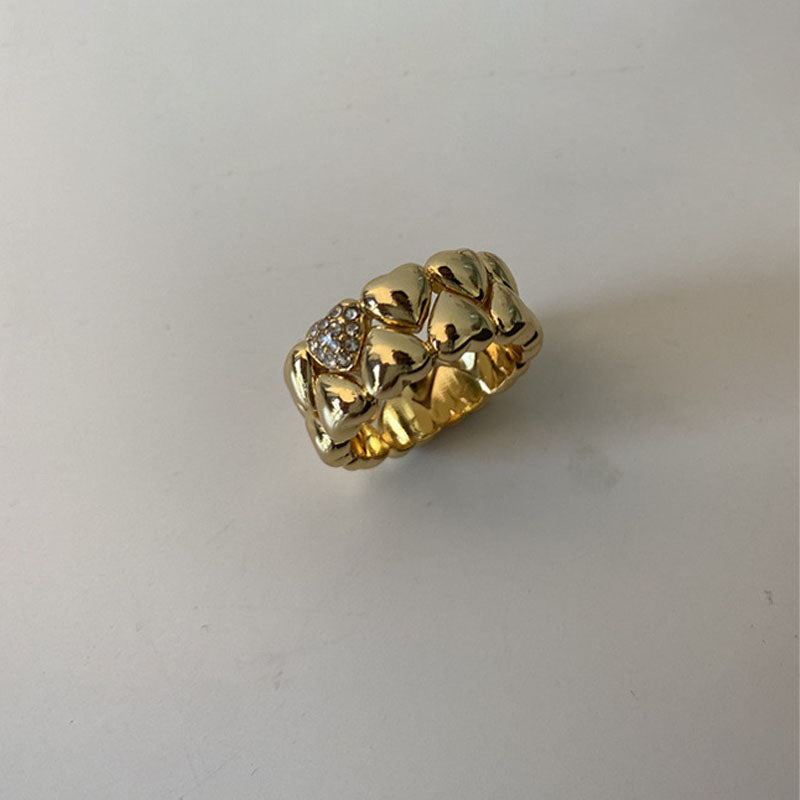 Vintage Double Lyered Heart Rh - DippedShop Wholesale - #7107