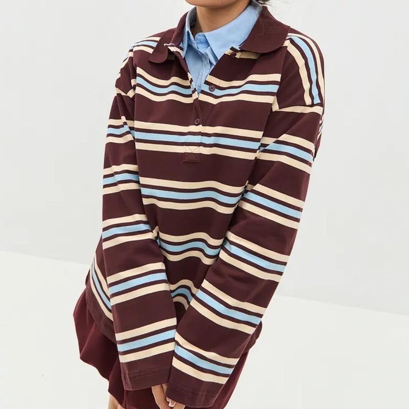 Vintage Striped Polo Shirt - DippedShop Wholesale - #6403
