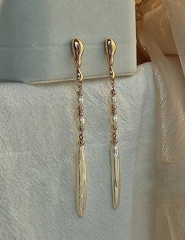 Baroque Pearl Dangle Earrings - DippedShop Wholesale - #9987