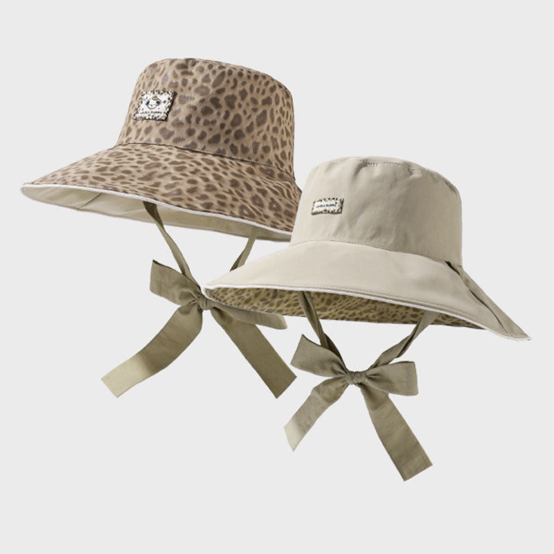 Vintage Reversible Leopard Print Foldable Bucket Hat 8BK6HAT157T