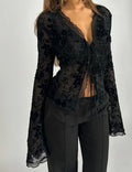Elegant Ruffled Chiffon Blouse - DippedShop Wholesale - #9795