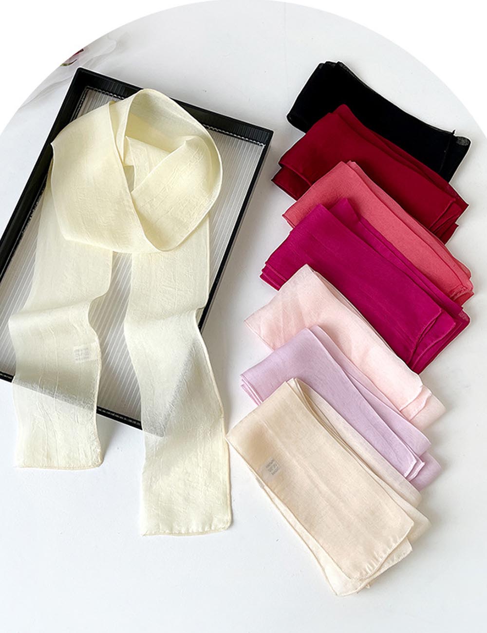 Elegant Thin Ribbon Scarf - DippedShop Wholesale - #5331