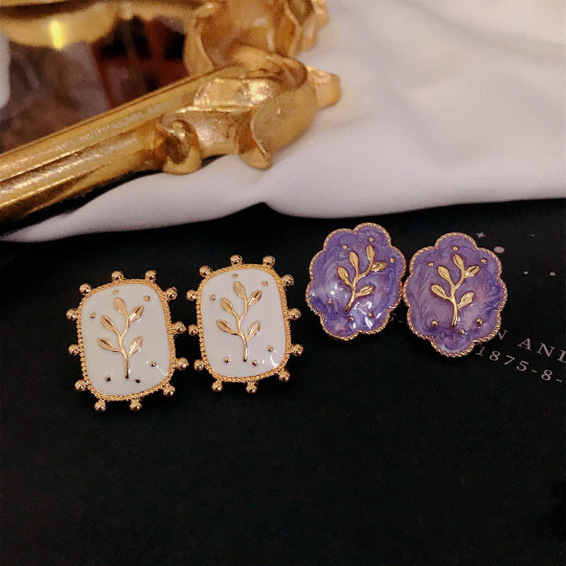 Flower Enamel Stud Earrings - DippedShop Wholesale - #2179