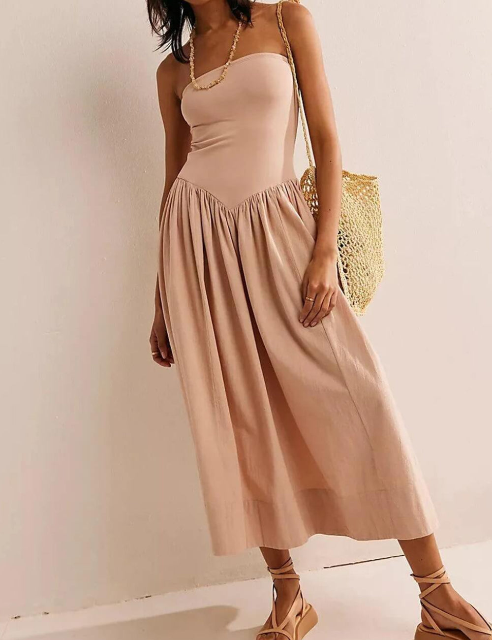 Solid Strapless Maxi Dress - DippedShop Wholesale - #7827