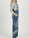 Floral Denim Bib Overalls - DippedShop Wholesale - #1699