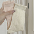 Solid Ruffled Crew Socks - DippedShop Wholesale - #7315