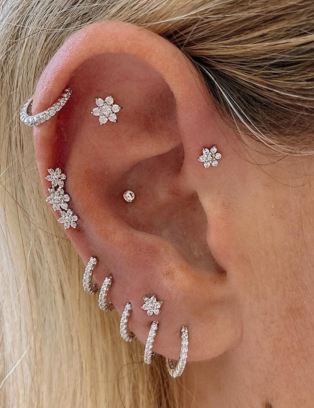 Trendy Cubic Zirconia Floral S - DippedShop Wholesale - #7299