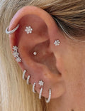 Trendy Cubic Zirconia Floral S - DippedShop Wholesale - #7299