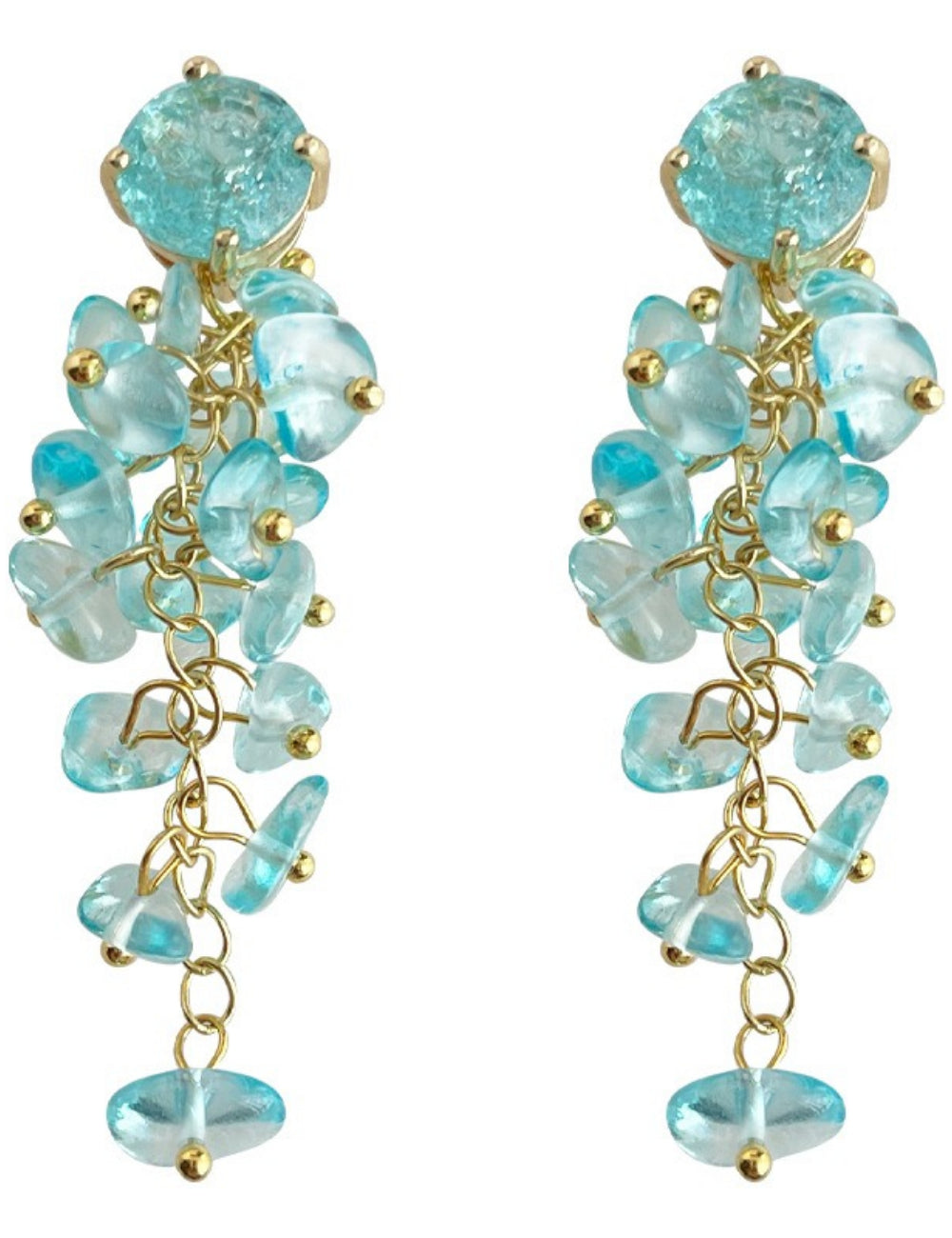 Transparent Glass Beaded Earrings - DippedShop Wholesale - #6883