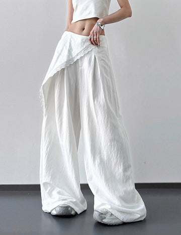 Asymmetric Casual High Waisted Wide Leg Pants DP26D941