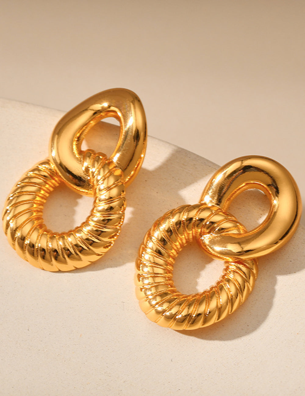 Double Circle Hollow Drop Earrings DPJE1311