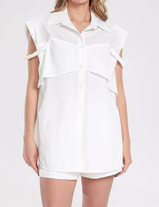 Sleeveless Shirt Shorts Set - DippedShop Wholesale - #5955