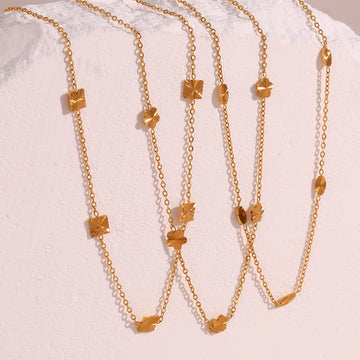 2+ Simple Flower Square Chain Necklaces DPJN2743