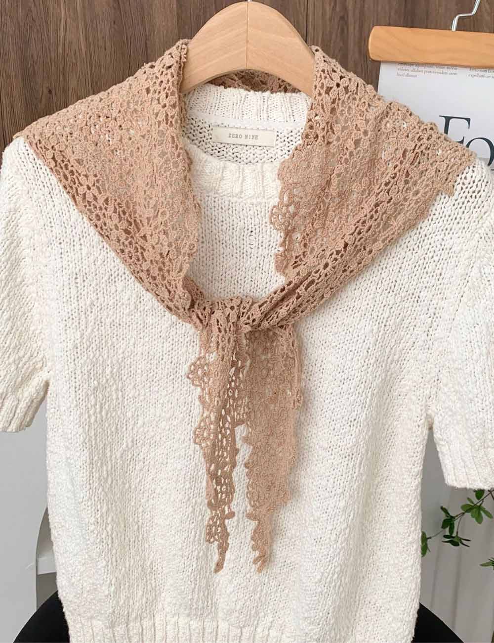 Floral Crochet Triangle Shawl - DippedShop Wholesale - #6483