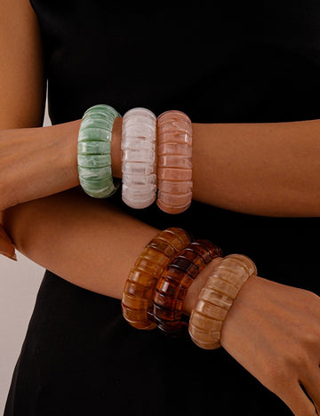 Vintage Color Block Acrylic Bracelets - DippedShop Wholesale - #3939