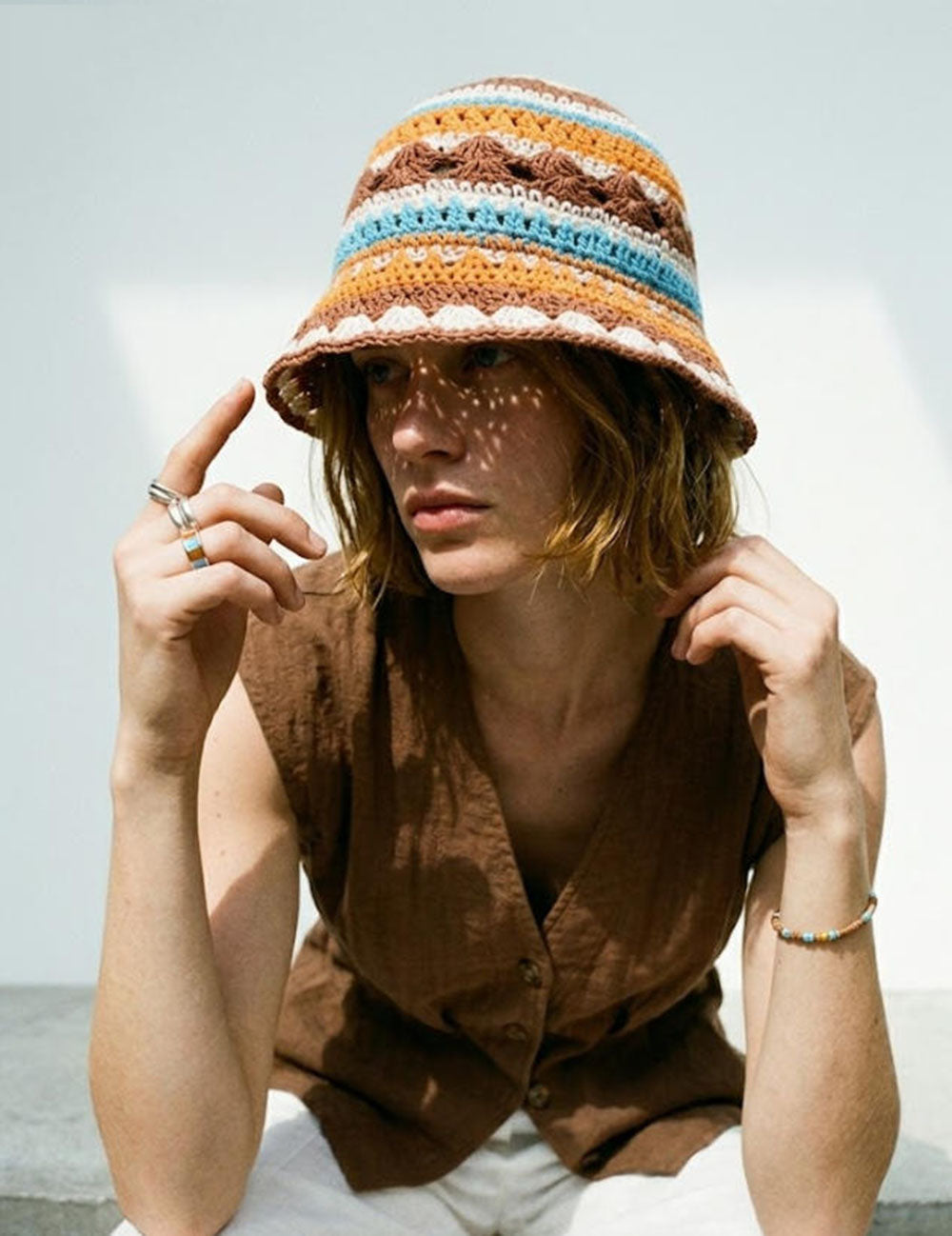 Color Block Striped Knit Hat - DippedShop Wholesale - #1043