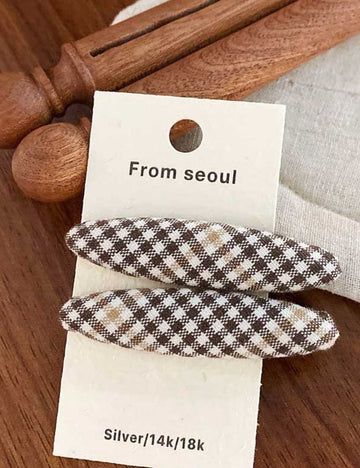 Simple Color Block Plaid Hair Clip DP25F565