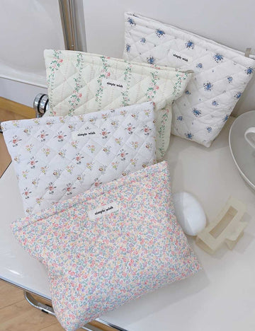 Floral Quilted Makeup Bag - DippedShop Wholesale - #4419