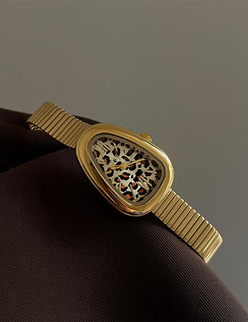 Retro Leopard Print Dial Quartz Wrist Watch DP25F747