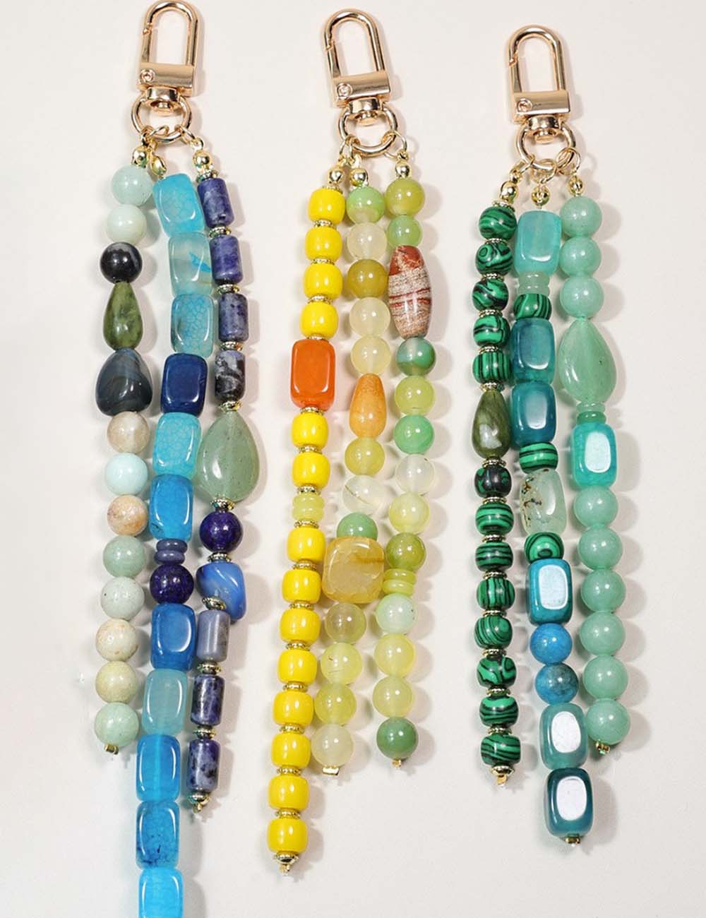 Vintage Agate Beaded Keychain - DippedShop Wholesale - #2163
