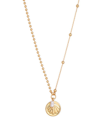 Gold Plated Shell Bead Pendant Necklace DP25E796