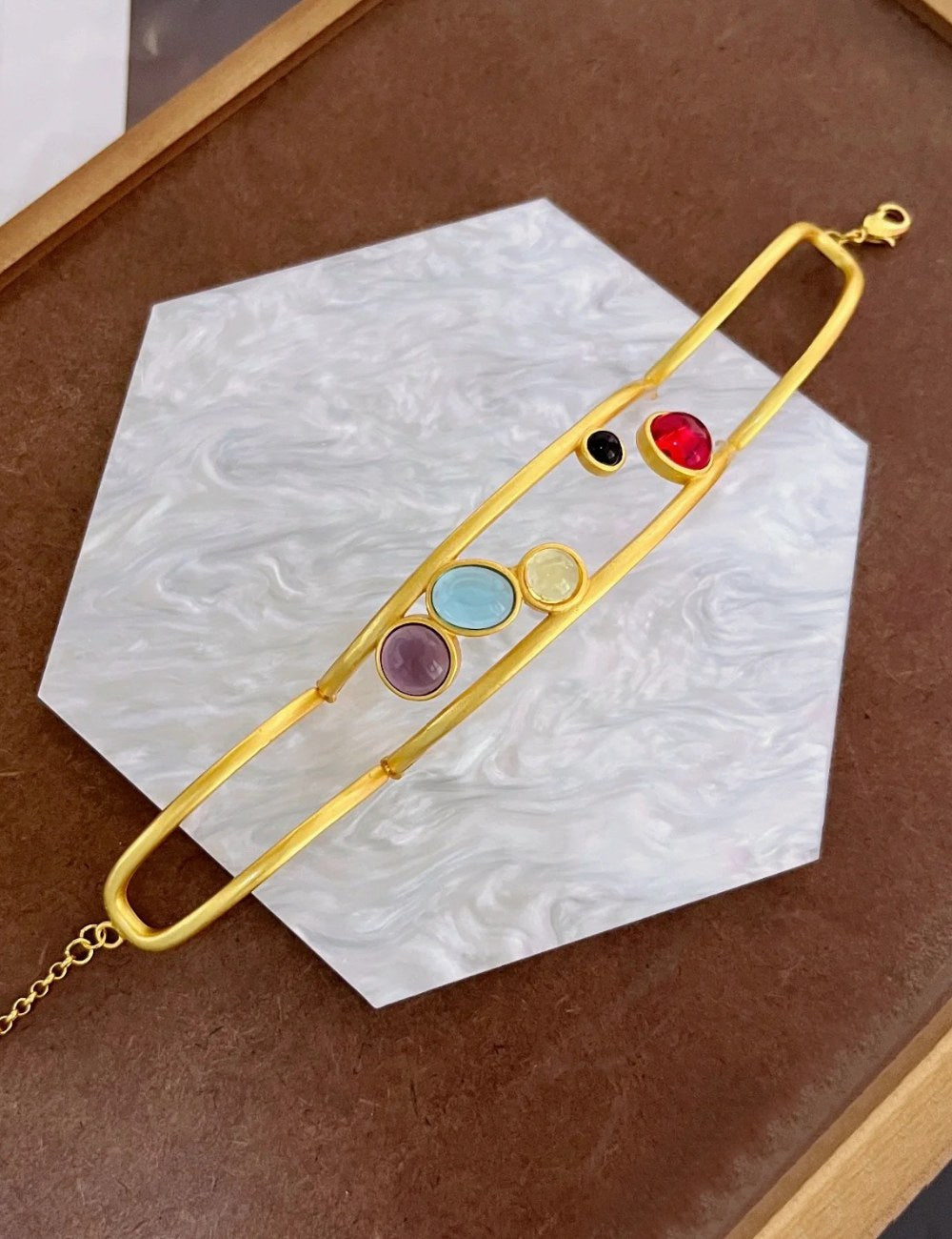 Colorful Gemstone Hollow Out Bracelets DP25B580
