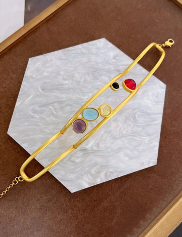 Colorful Gemstone Hollow Out Bracelets DP25B580