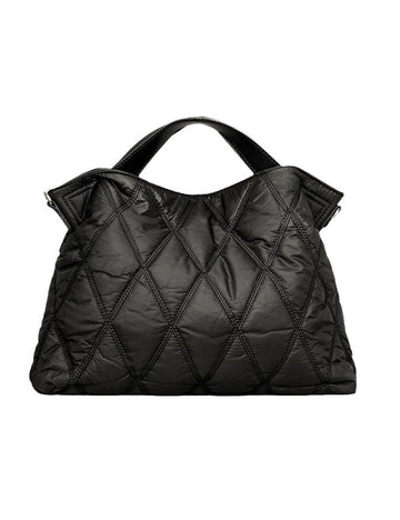 Trendy Solid Cotton Padded Tote Shoulder Bag DP25G645