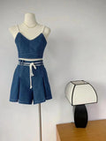Strap Shoulder Denim Mini Dress - DippedShop Wholesale - #6211
