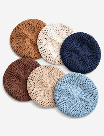 Minimalist Solid Color Hollow Beret Hat 6W6HAT652