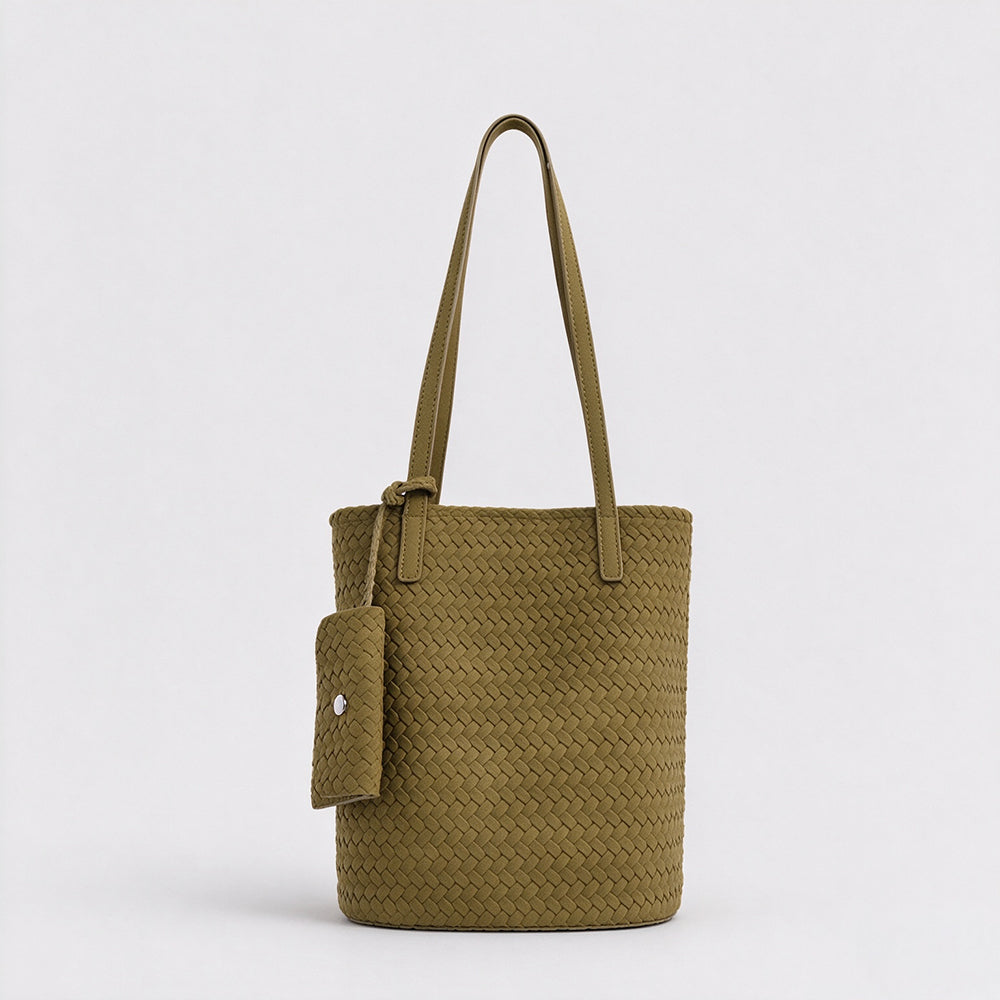 Vintage Woven Commuter Bucket Tote Bag 6W10BBG2467