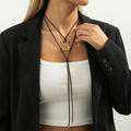 Geometric Pendant Leather Necklace - DippedShop Wholesale - #9859