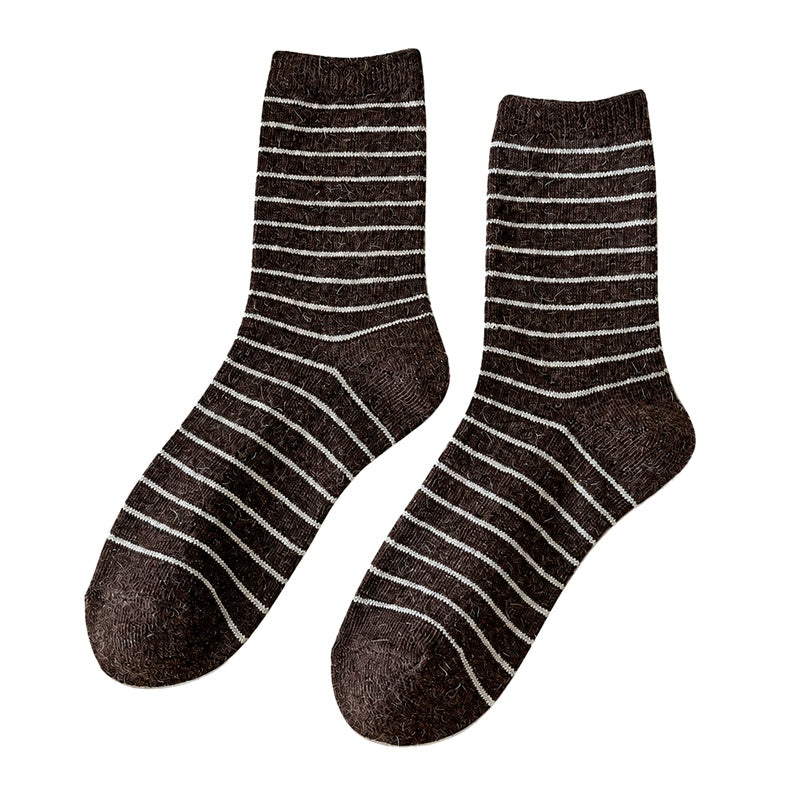 Winter Color Contrast Striped Warm Scrunch Socks 6W8FSO677