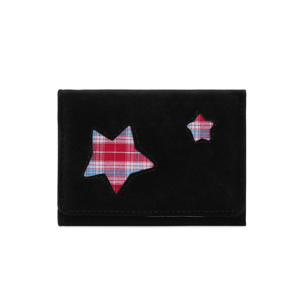 Plaid Star Patchwork Short Trifold Wallet 6W10BWB362
