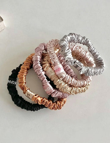 Minimalist Solid Color Satin Elastic Hair Tie MK2BLW6W6HHT30