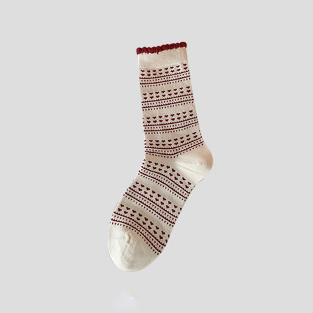 Stylish Color Block Polka Dots Knit Socks 6W8FSO1005