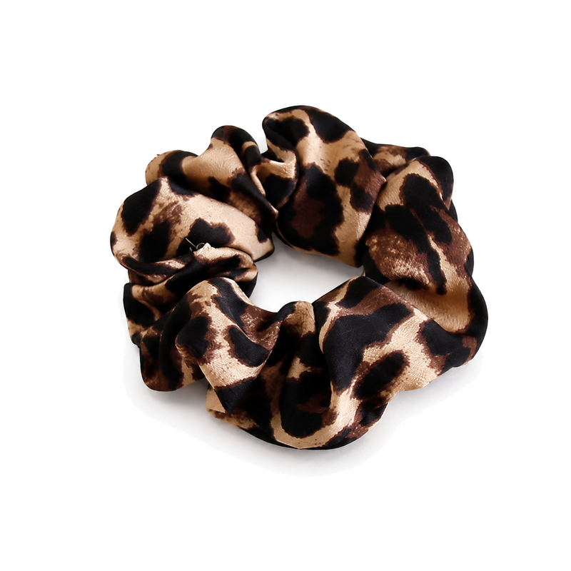 Vintage Leopard Print Ruffled Elastic Scrunchies 6W6HSR321