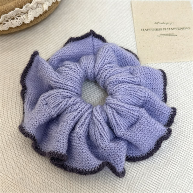 Chic Color Block Handmade Knit Scrunchies 6W6HSR382