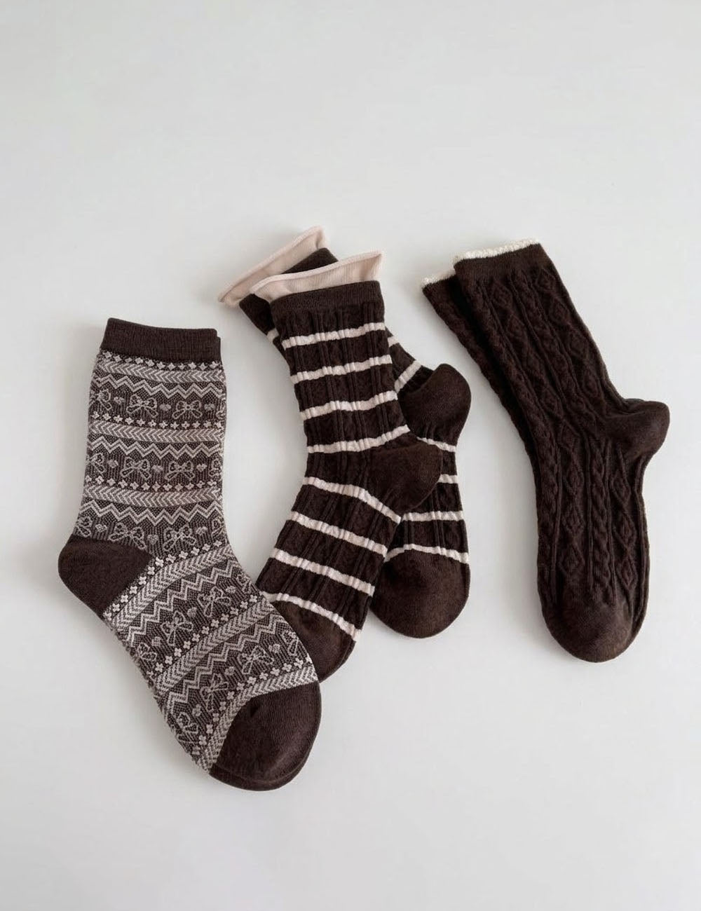Floral Color Block Crew Socks - DippedShop Wholesale - #4755