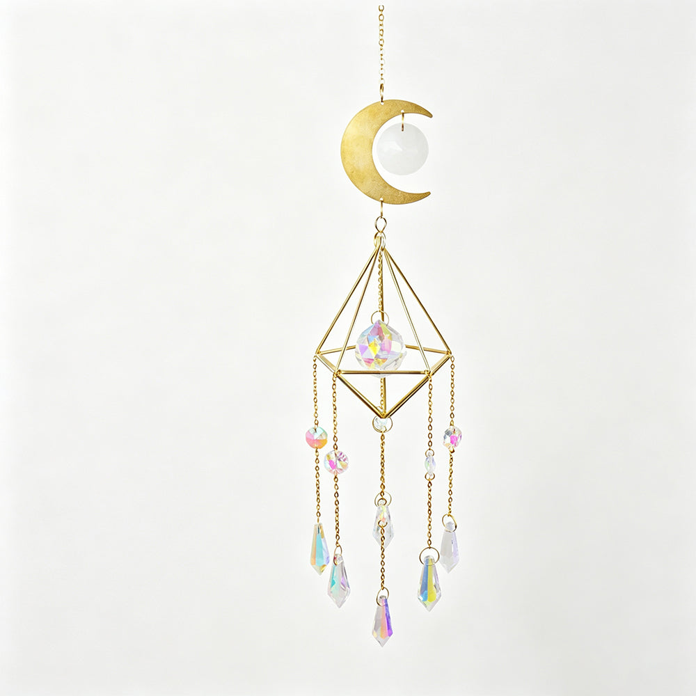 Golden Air Plant Frame Butterfly Crystal Suncatcher 6H7HLS168
