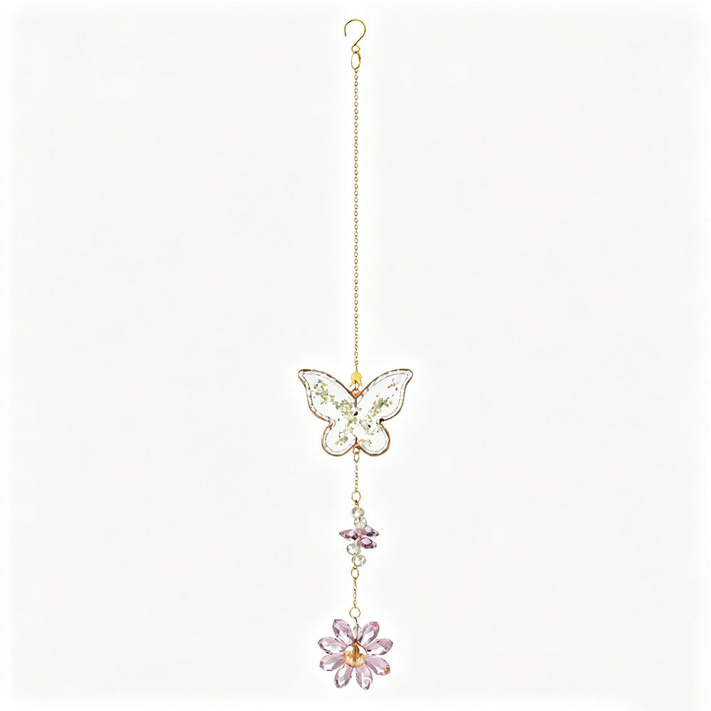 Elegant Crystal Butterfly Flower Pendant Cun Catcher 6H7HLS183