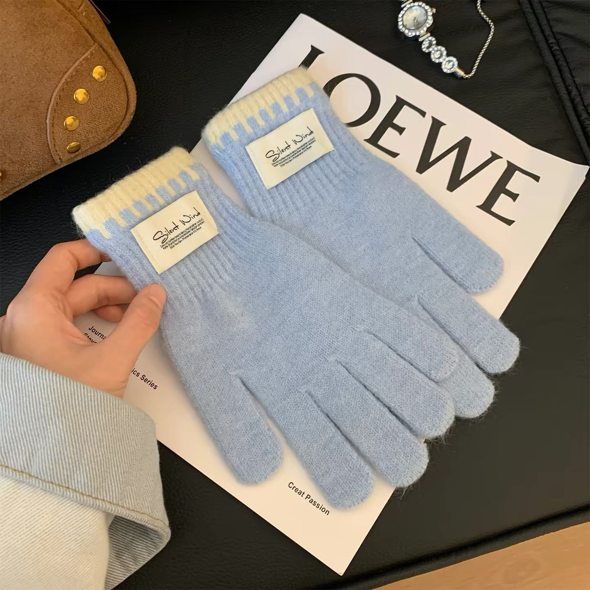Minimalist Solid Color Full Finger Gloves 6W6GLO84