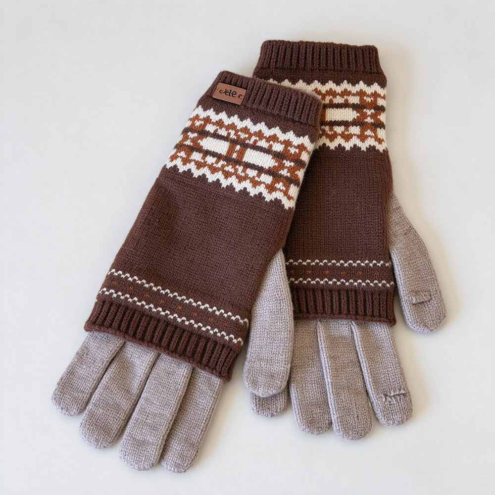 Fair Isle Touchscreen Knit Gloves - DippedShop Wholesale - #4819