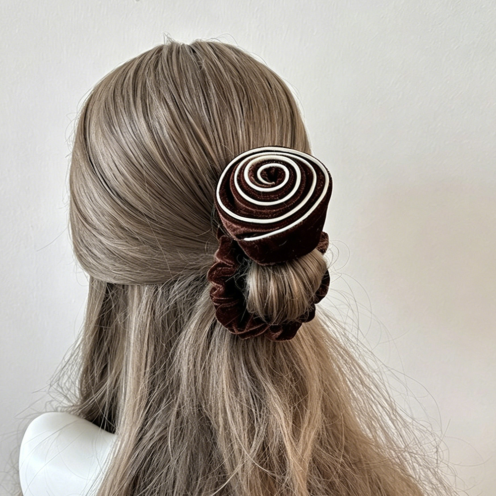 Velvet Satin Color Block Scrunchies Hair Scrunchie MK2BLW6W6HSR20