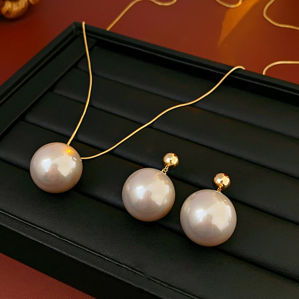 Minimalist Gold Plated Pearl Pendant Choker Necklace 6W6JNC975