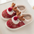 Cute Cartoon Christmas Reindeer Plush Indoor Slippers 6W8FSP283