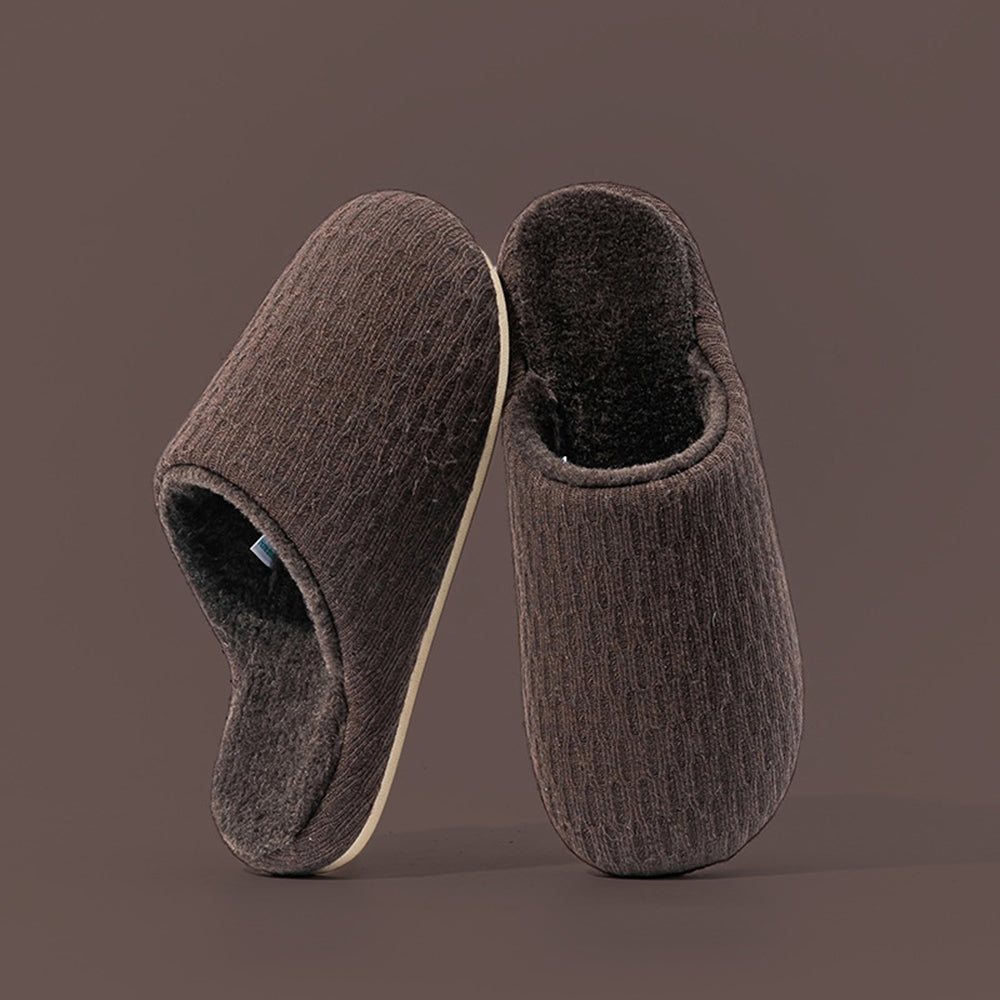 Soft Fleece-Lined Solid Color Winter Slippers 6W8FSP294