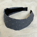 French Style Rhinestone Wide Fabric Headband 6W6HBD309