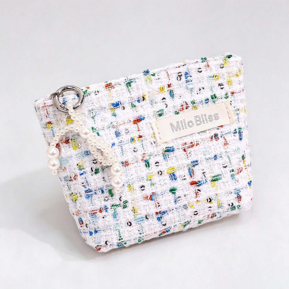 Tweed Cosmetic Bag - DippedShop Wholesale - #8627